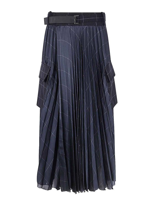 Sacai: Faldas media pierna y semilargas - Falda Semilarga - Negro