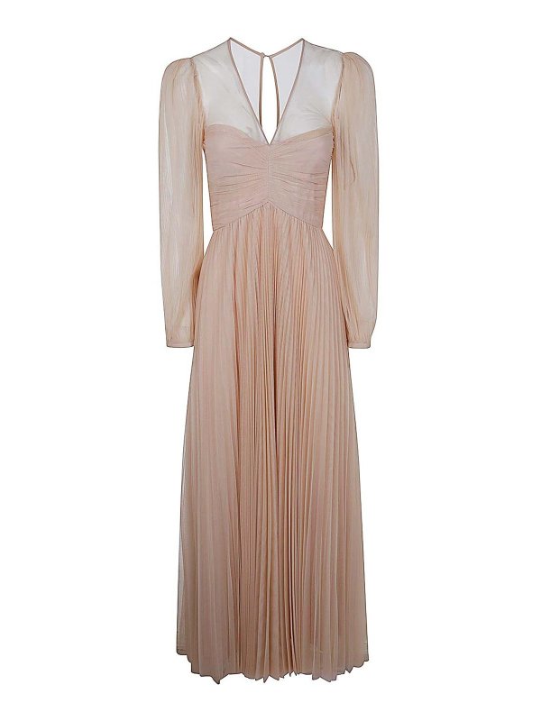 TWINSET: ニーレングスドレス - 膝丈ドレス - ヌードカラー