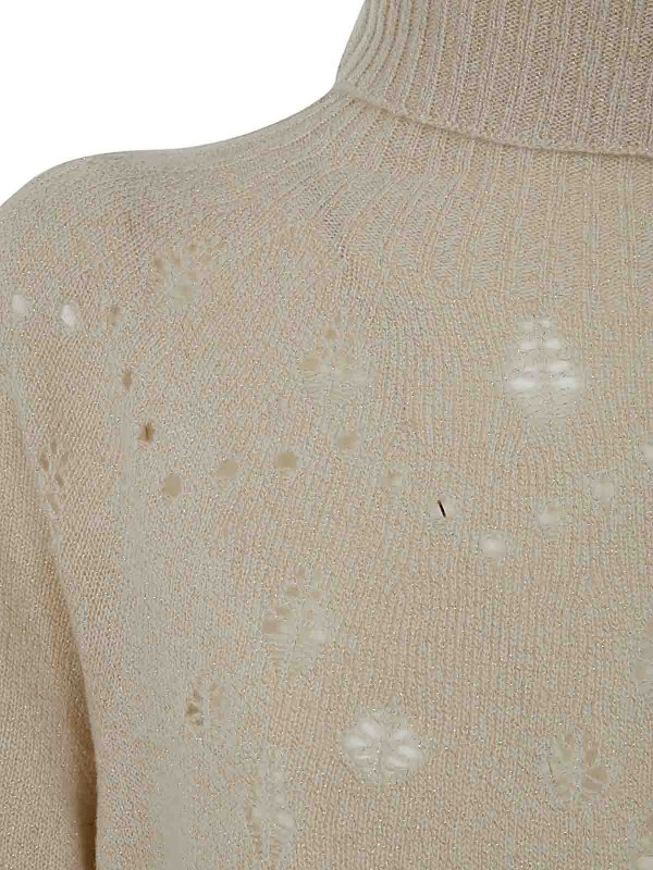 The Best Shops TWINSET: crew necks - Turtle Neck Bicolor Sweater