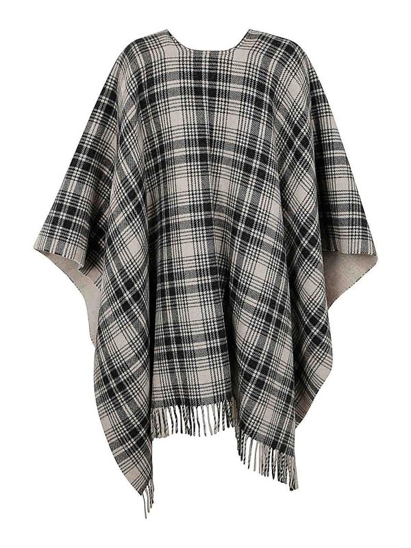 WOOLRICH: cappotti al ginocchio online - Plaid Logo Cape