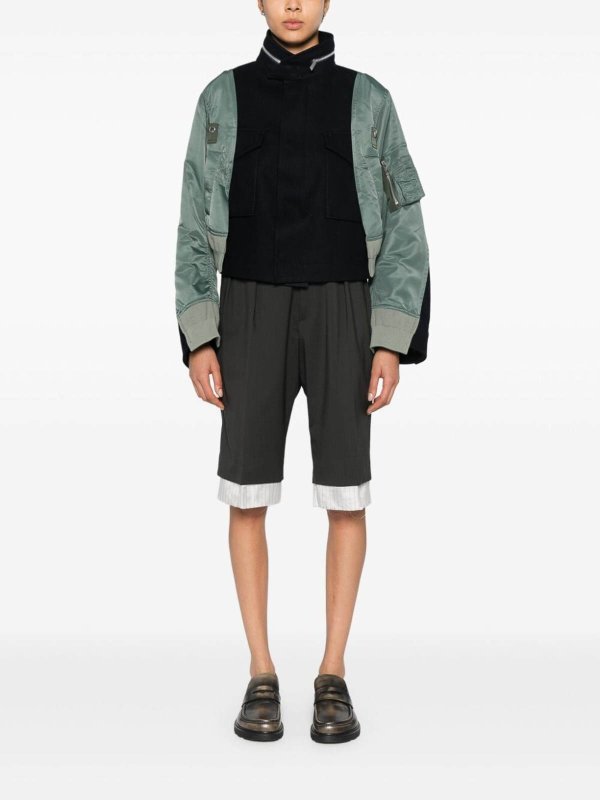 The Best Shops Sacai: giacche casual - Giacca in twill di lana Melton X nylon