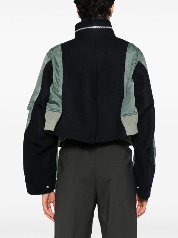 Sacai buy online Giacca in twill di lana Melton X nylon