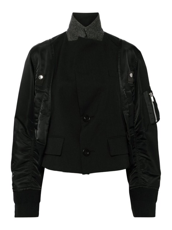 Sacai: Casualjacken - Casualjacke - Schwarz