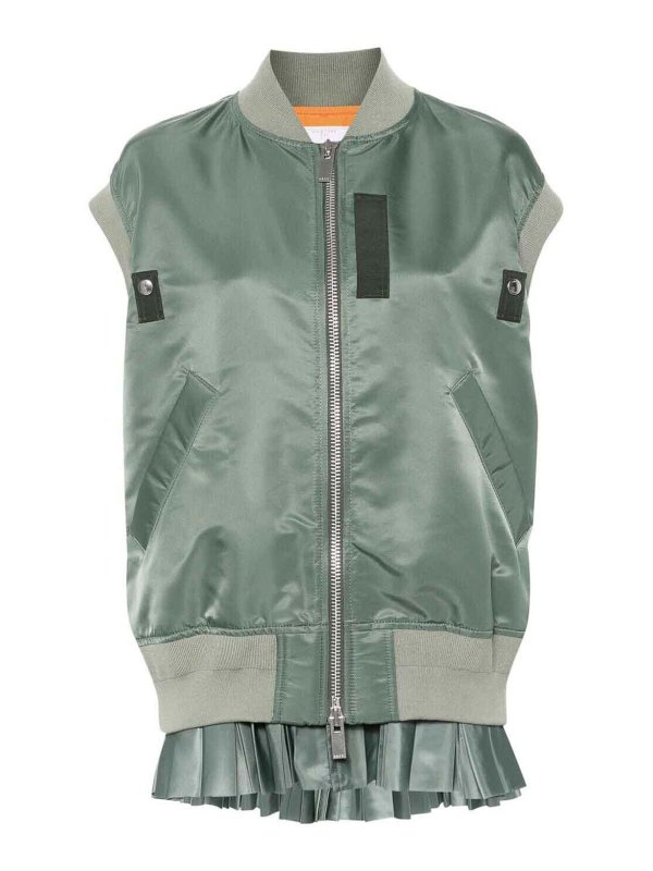 Sacai: Gilets tricot - Gilet - Vert