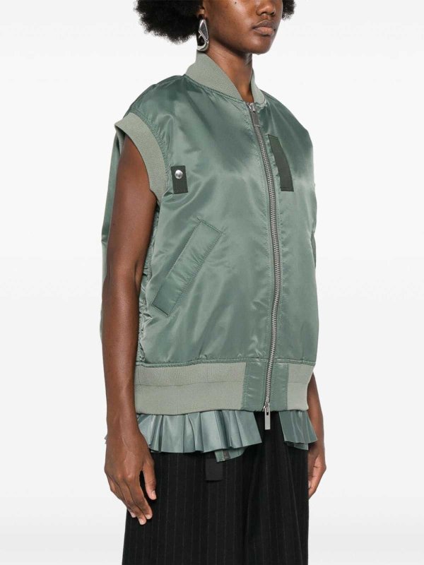 Sacai: Gilets tricot online - Gilet - Vert