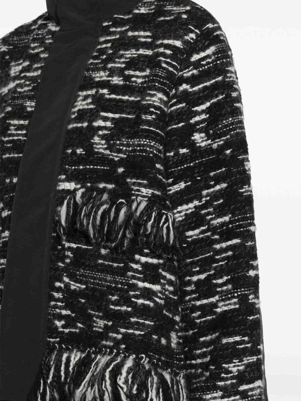 Sacai: blazers online - Tweed X Grosgrain Blouson