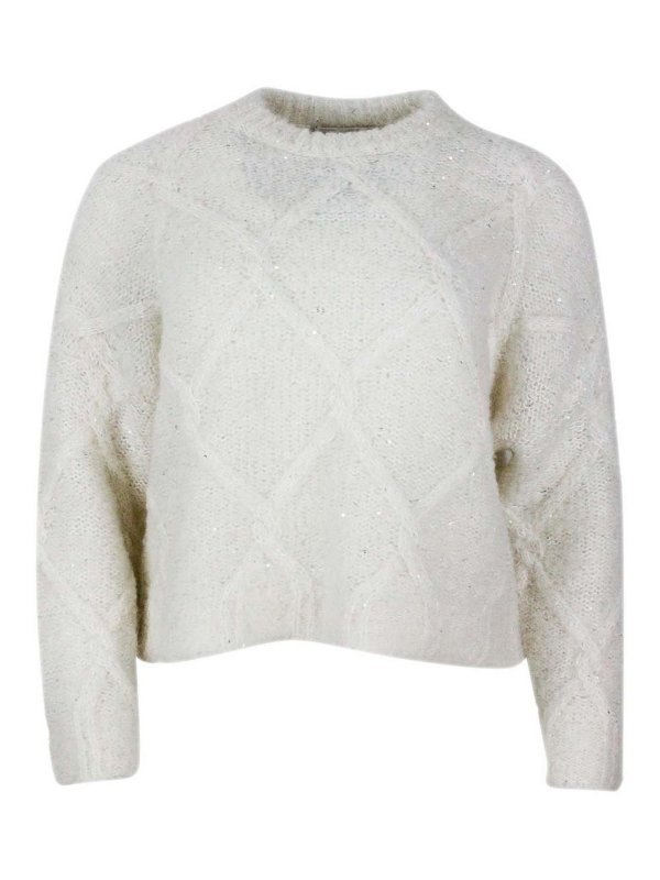 ANTONELLI FIRENZE: Suéteres con cuello pico - Suéter Cuello Redondo - Crema