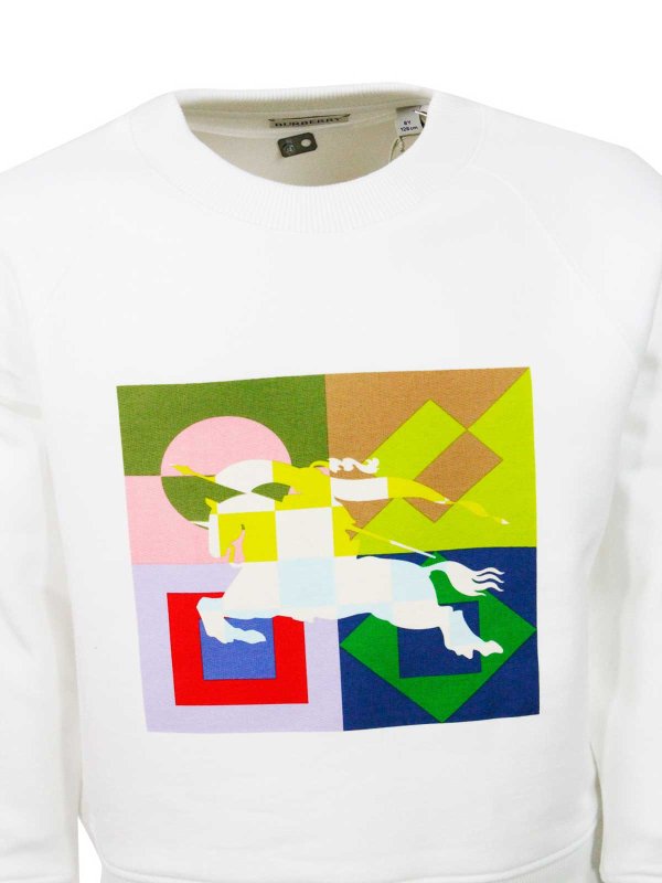 BURBERRY: Pull col rond online - Pull Col Rond - Blanc