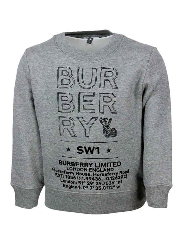 BURBERRY: Sudaderas y suéteres - Sudadera - Gris