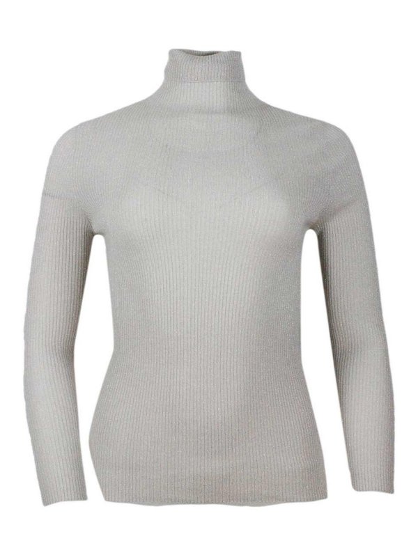 FABIANA FILIPPI: Strickpullover mit Rundhalsausschnitt - Rundhalspullover - Beige