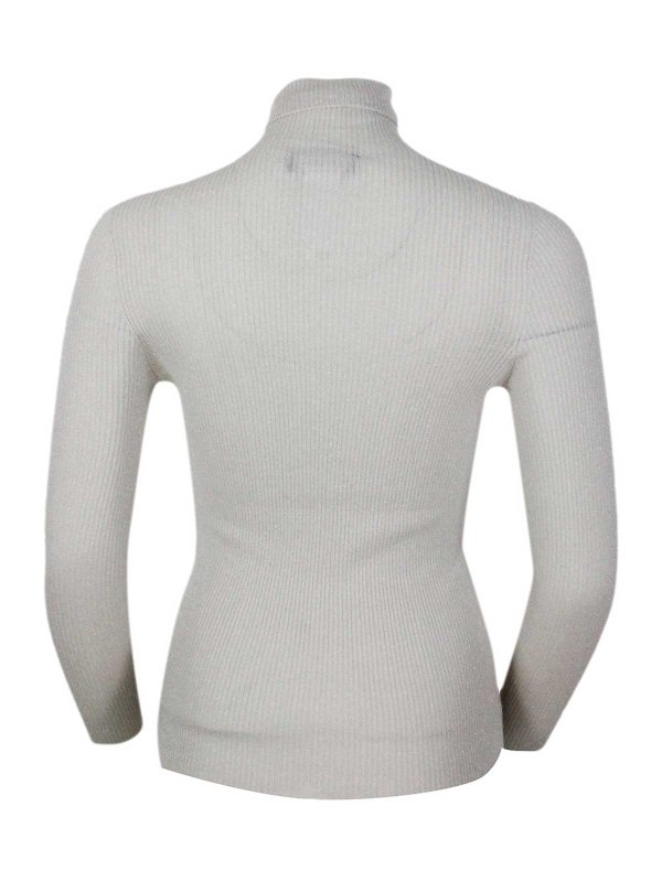 The Best Shops FABIANA FILIPPI: Strickpullover mit Rundhalsausschnitt - Rundhalspullover - Beige