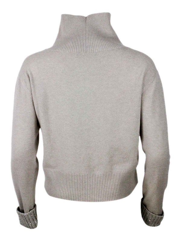 The Best Shops FABIANA FILIPPI: Strickpullover mit Rundhalsausschnitt - Rundhalspullover - Beige