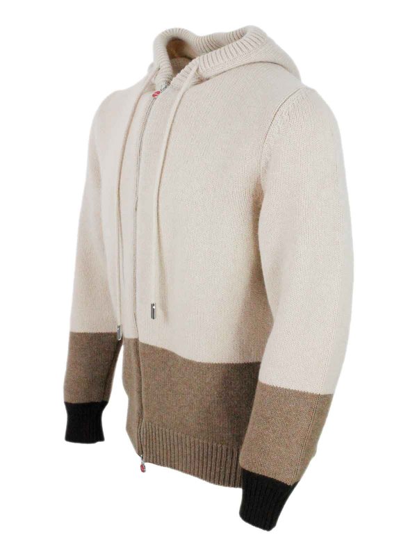 KITON: Strickpullover mit Rundhalsausschnitt online - Rundhalspullover - Beige