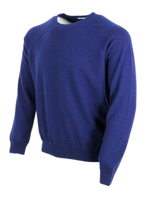 MALO: Strickpullover mit Rundhalsausschnitt online - Rundhalspullover - Blau