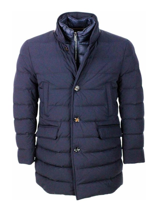 MOORER: Manteaux courts - Manteau Court - Bleu Foncé