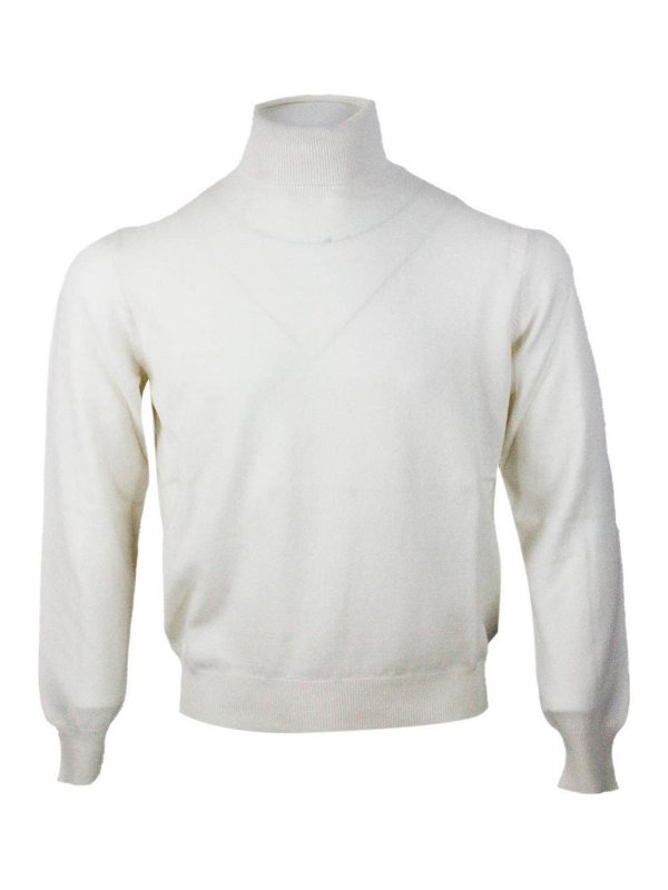 SONRISA: Suéteres con cuello pico - Suéter Cuello Redondo - Crema