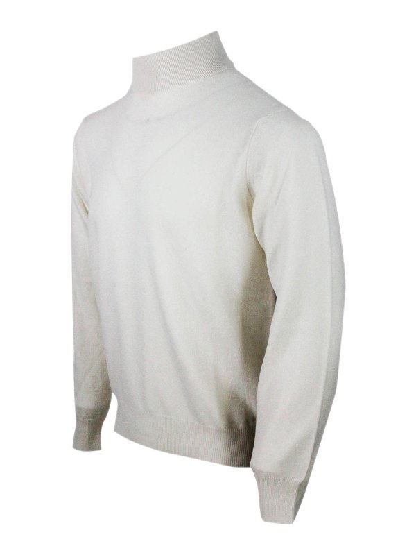 SONRISA: Strickpullover mit Rundhalsausschnitt online - Rundhalspullover - Creme