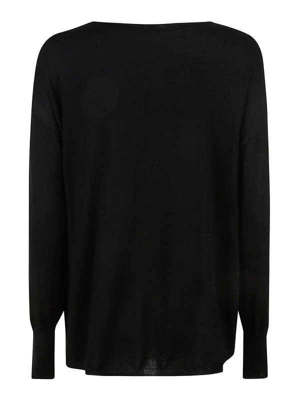 ASPESI: Suéteres con cuello pico online - Suéter Cuello Redondo - Negro