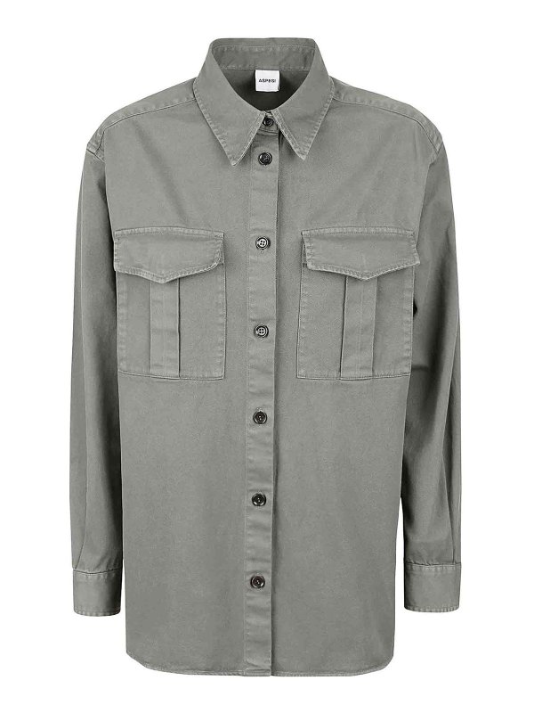 ASPESI: シャツ - シャツ - ダークグリーン
