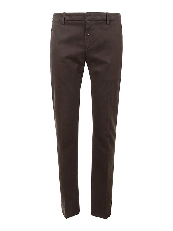 DONDUP: casual trousers - Trousers Dark Brown
