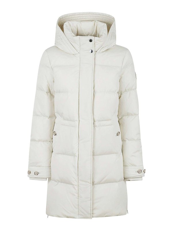 WOOLRICH: knee length coats - Coat Cream