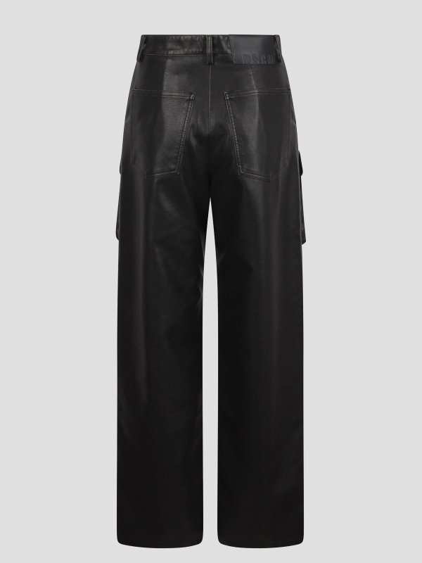 m.s.g.m.: casual trousers online - Faux Leather Cargo Pants