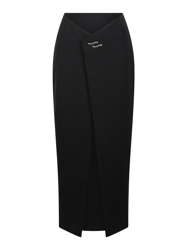 SSHEENA: ニーレングススカート＆ミディ丈 - 膝丈/ミディスカート - 黒