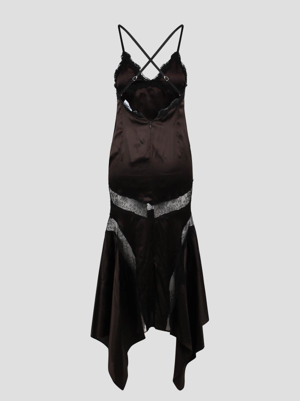 The Attico: knee length dresses online - Silk Midi Dress