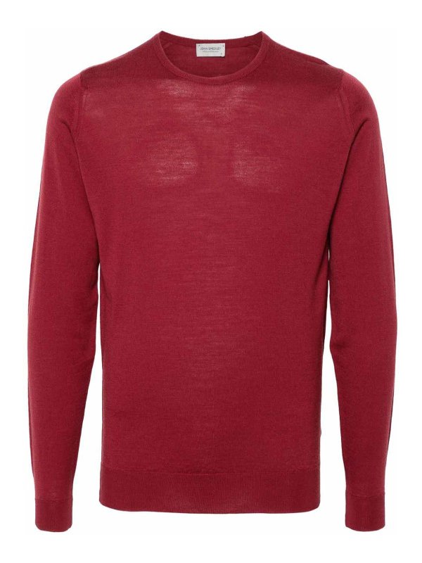 JOHN SMEDLEY: crew necks - Red Sweater