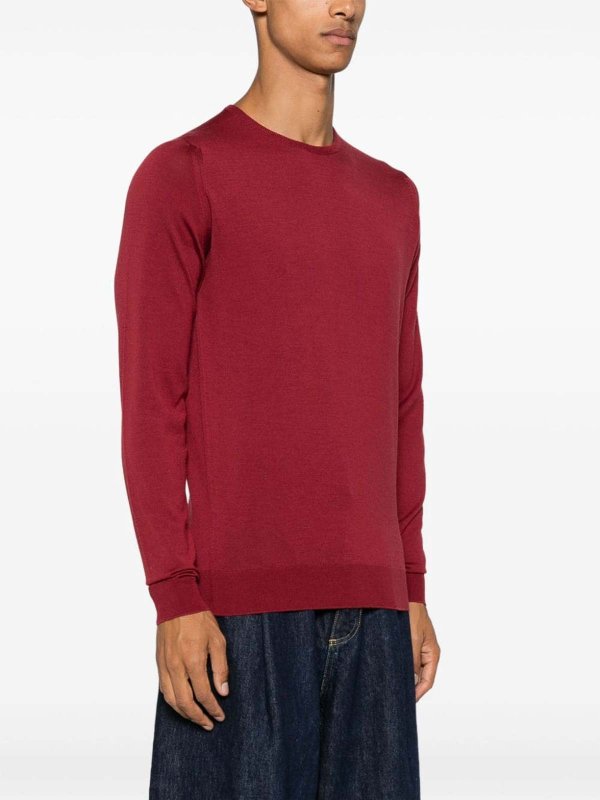 JOHN SMEDLEY: crew necks online - Red Sweater