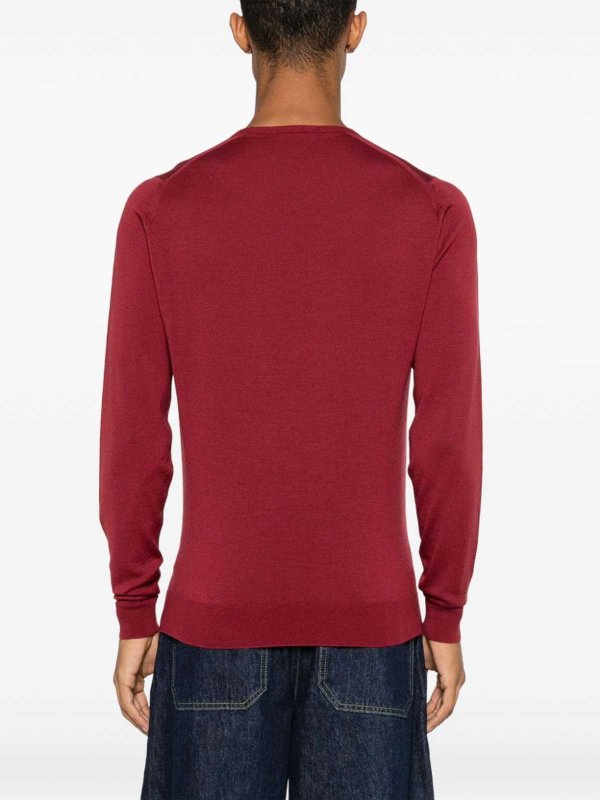 The Best Shops JOHN SMEDLEY: crew necks - Red Sweater