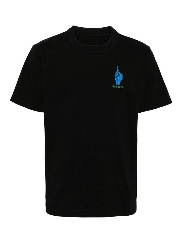Sacai: t-shirts - Cotton T-shirt Black