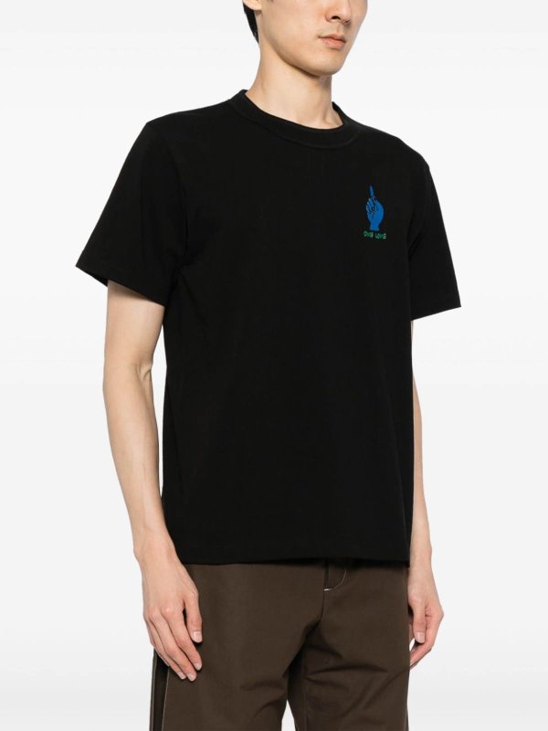 Cotton T-shirt Black shop online: Sacai