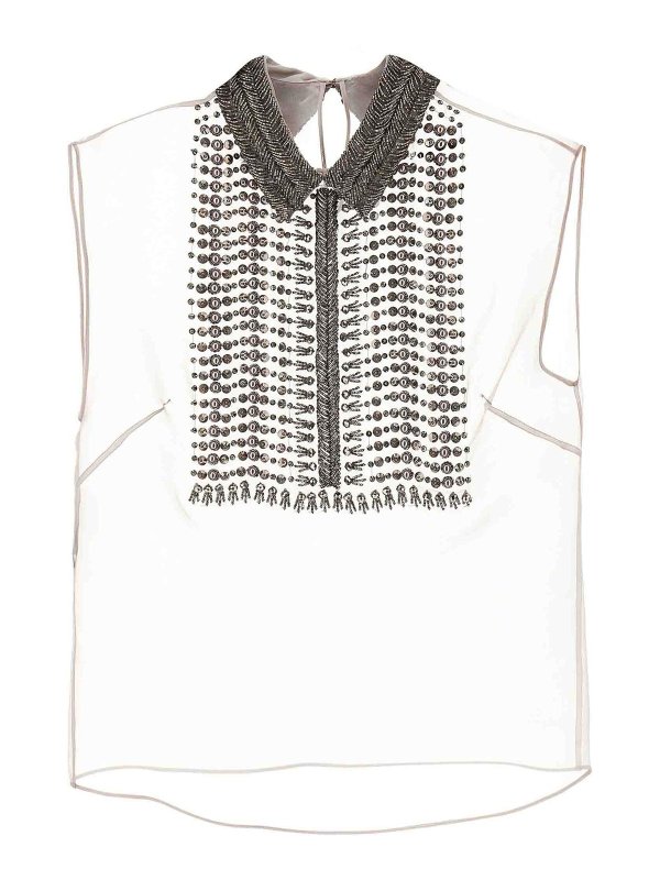 ALBERTA FERRETTI: Tops & Tank tops - Beaded Chiffon Top