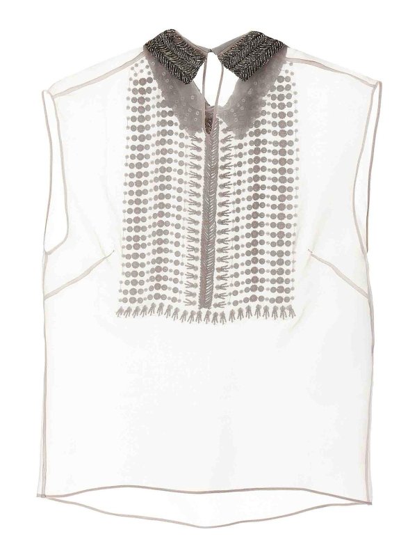 ALBERTA FERRETTI: Tops & Tank tops online - Beaded Chiffon Top