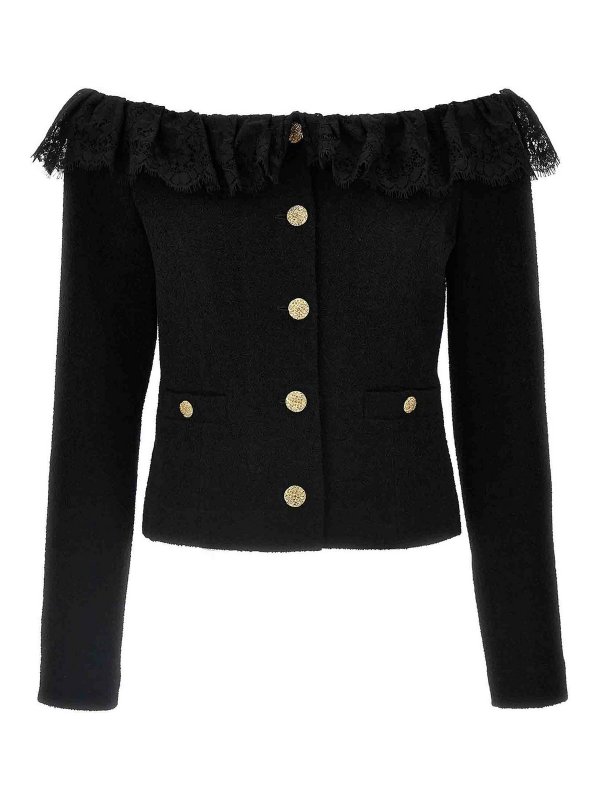 ALESSANDRA RICH: カジュアルジャケット - カジュアルジャケット - 黒