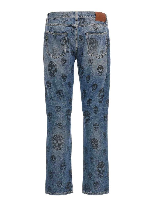 ALEXANDER MCQUEEN: jeans bootcut online - Jeans con stampa teschio
