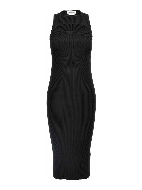 ALEXANDER MCQUEEN: maxi dresses - Ribbed Knit Dress