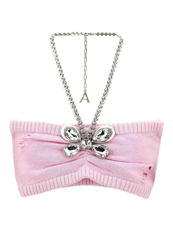 AREA: Tops & Tank tops - Crystal Butterfly Knit Bandeau Top