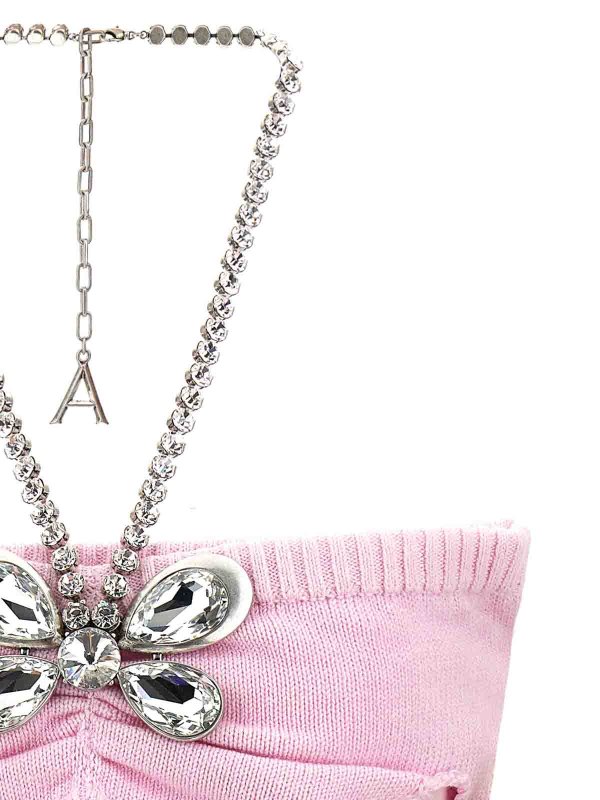 The Best Shops AREA: Tops & Tank tops - Crystal Butterfly Knit Bandeau Top