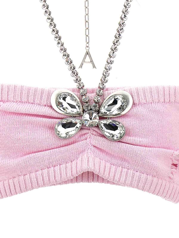 Crystal Butterfly Knit Bandeau Top shop online: AREA