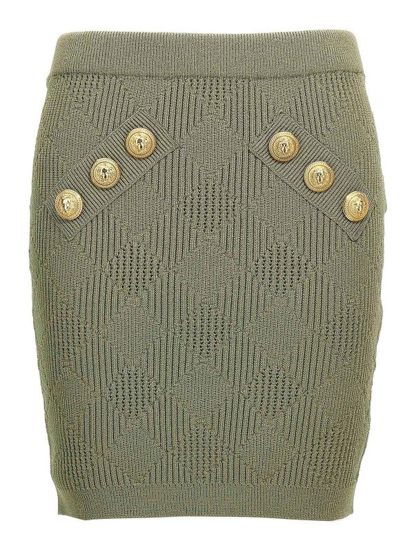 Balmain: ニーレングススカート＆ミディ丈 - 膝丈/ミディスカート - 緑