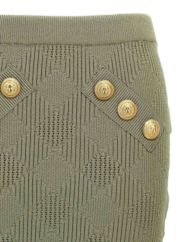 The Best Shops Balmain: ニーレングススカート＆ミディ丈 - 膝丈/ミディスカート - 緑