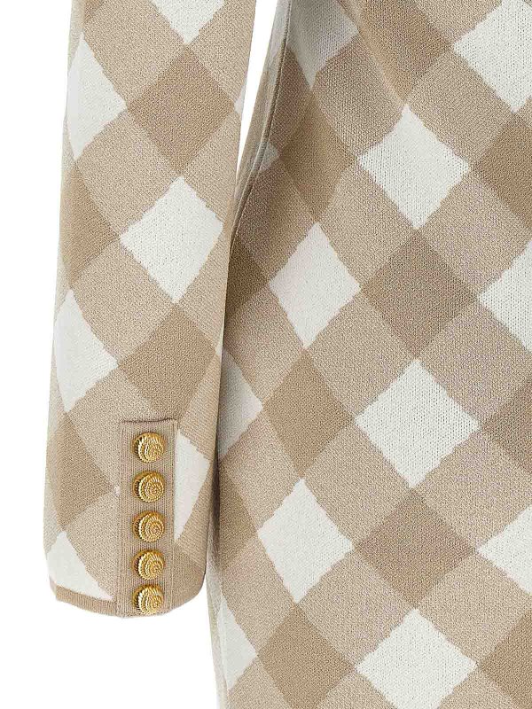 Vichy Dress shop online: Balmain