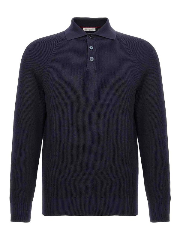 BRUNELLO CUCINELLI: polo shirts - Ribbed Polo Shirt