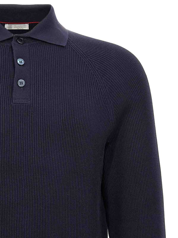The Best Shops BRUNELLO CUCINELLI: polo shirts - Ribbed Polo Shirt