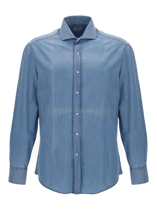 BRUNELLO CUCINELLI: Chemises - Chemise - Bleu Clair