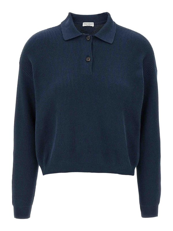 BRUNELLO CUCINELLI: cardigans - Ribbed Sweater