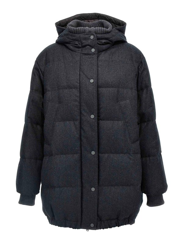 BRUNELLO CUCINELLI: blazers - Padded Wool Down Jacket