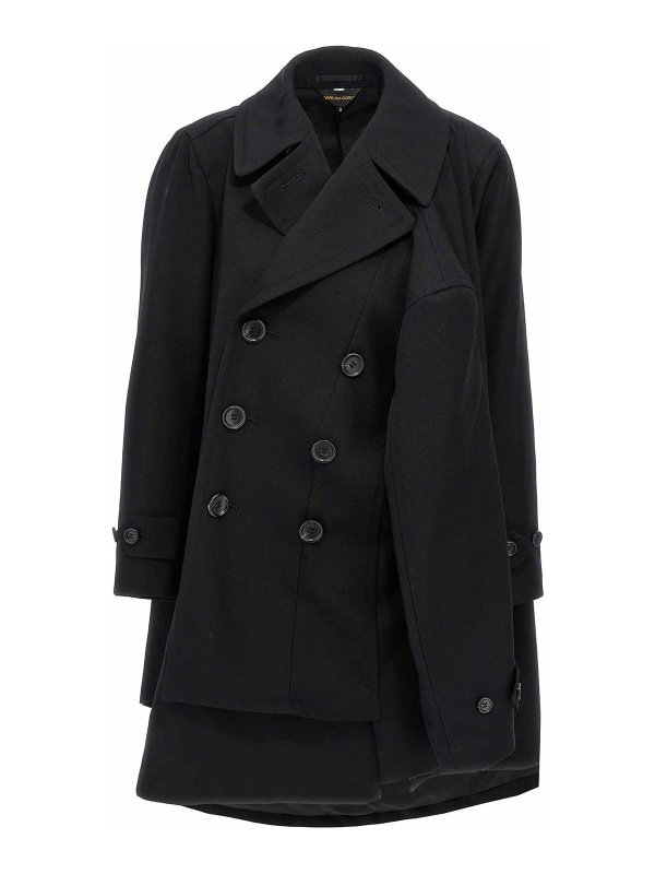 COMME DES GARCONS: short coats - Double-Breasted Coat 4 Sleeves
